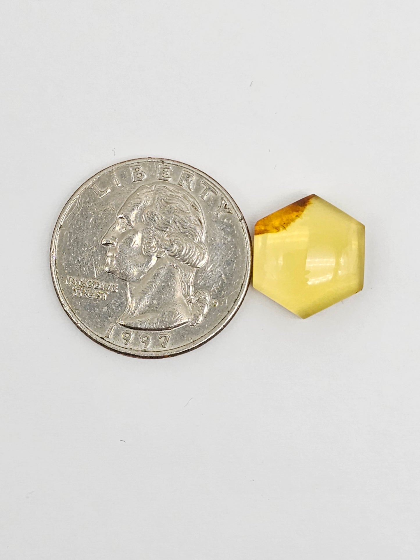 Amber Hexagon Cabochon