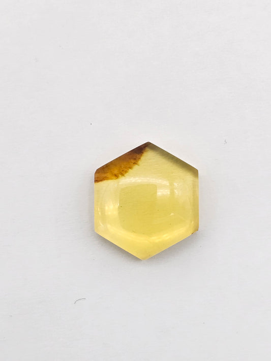 Amber Hexagon Cabochon