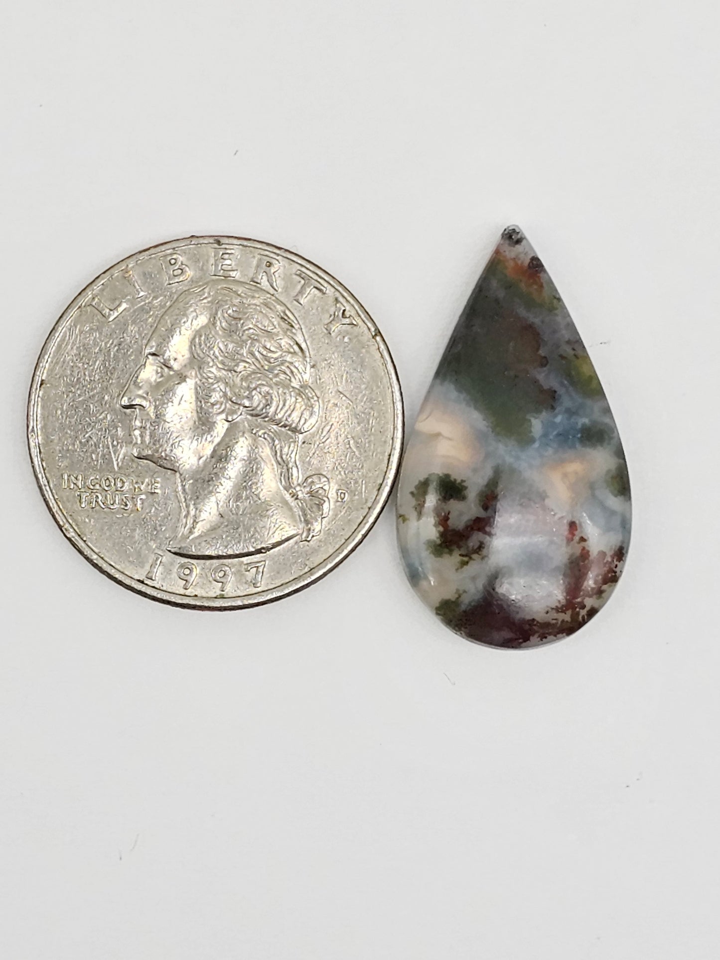 Moss agate cabochon