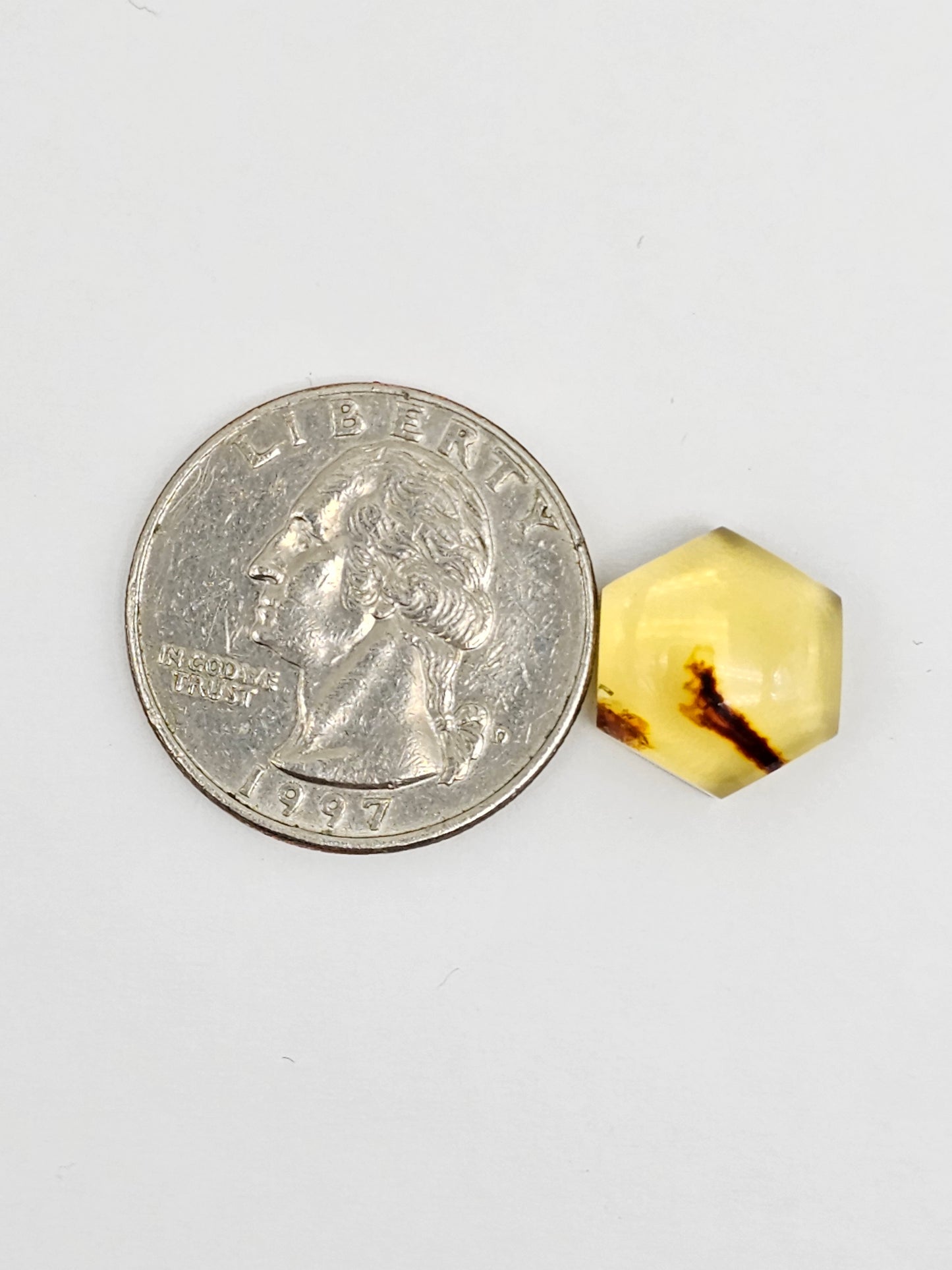 Amber Hexagon Cabochon