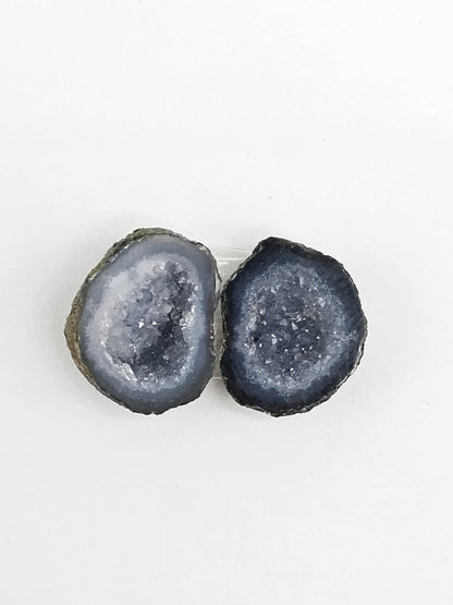 Tabasco Geode Cabochon Pair | Natural Mexican Geode