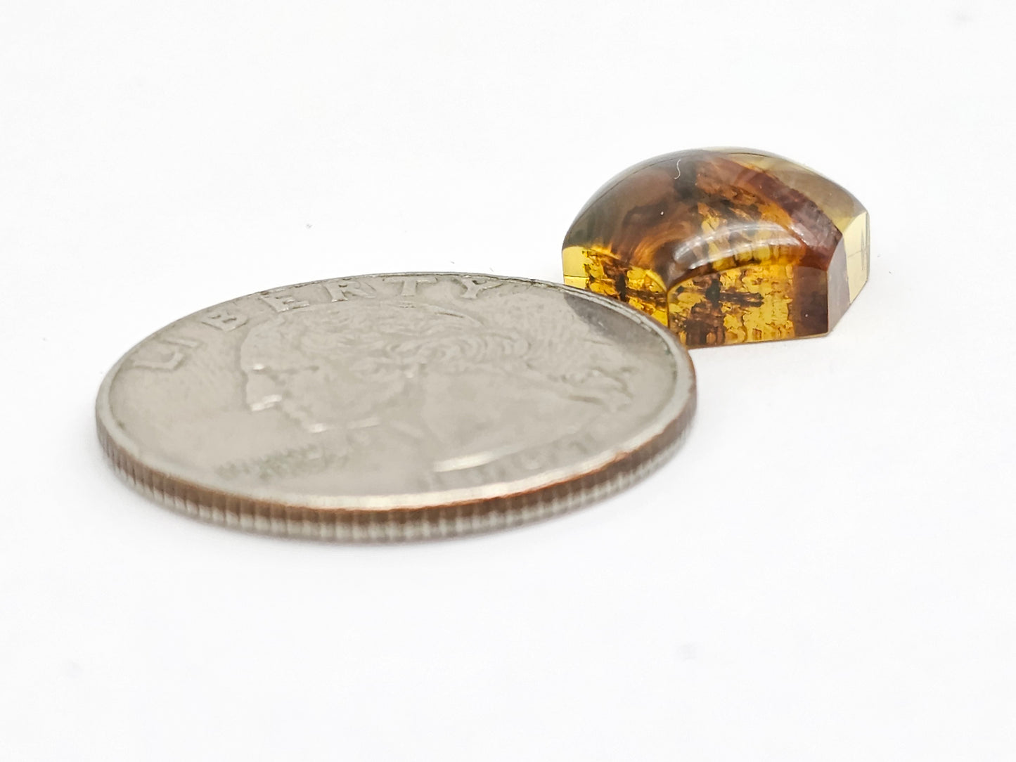 Amber Hexagon Cabochon