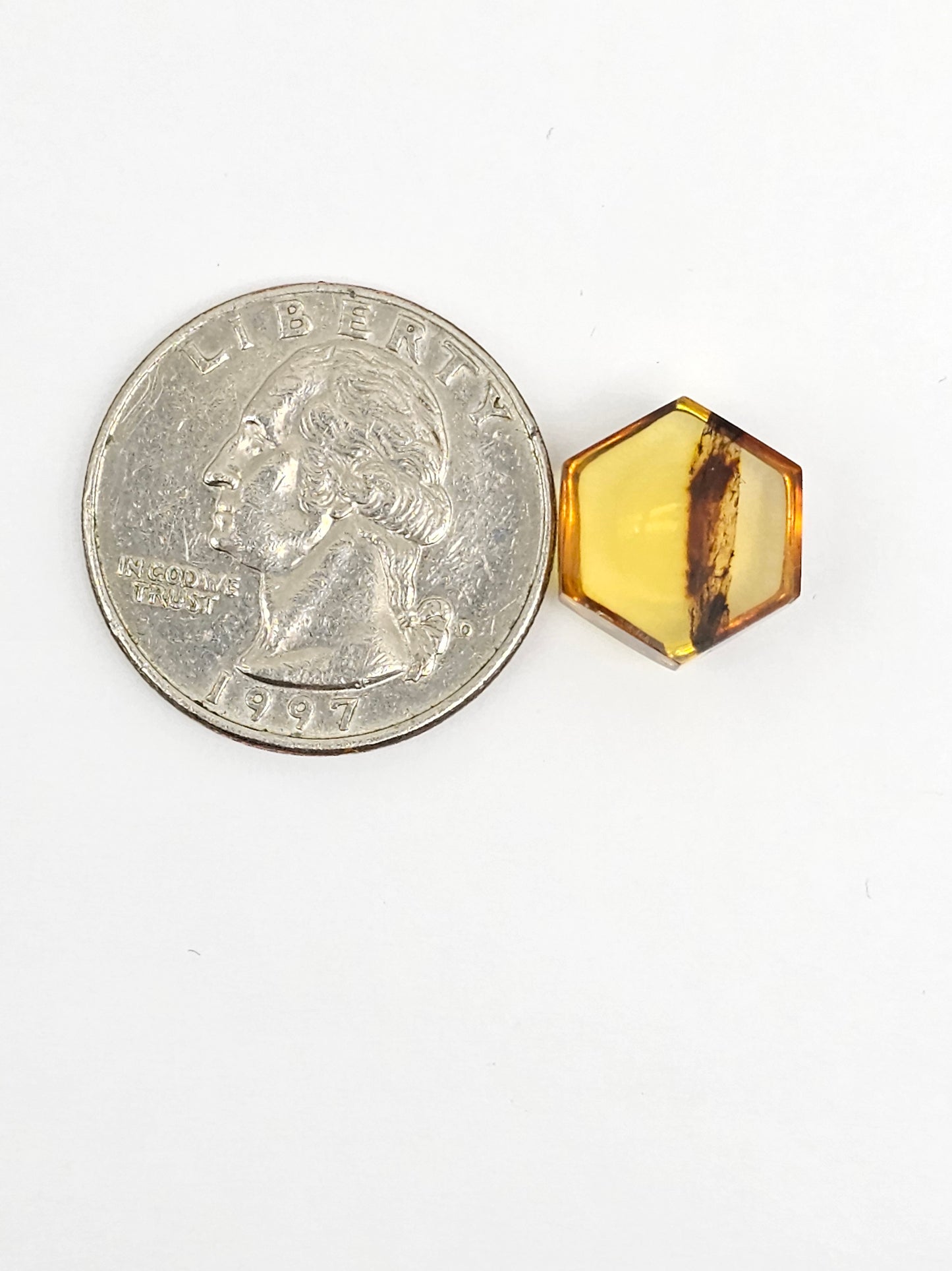 Amber Hexagon Cabochon
