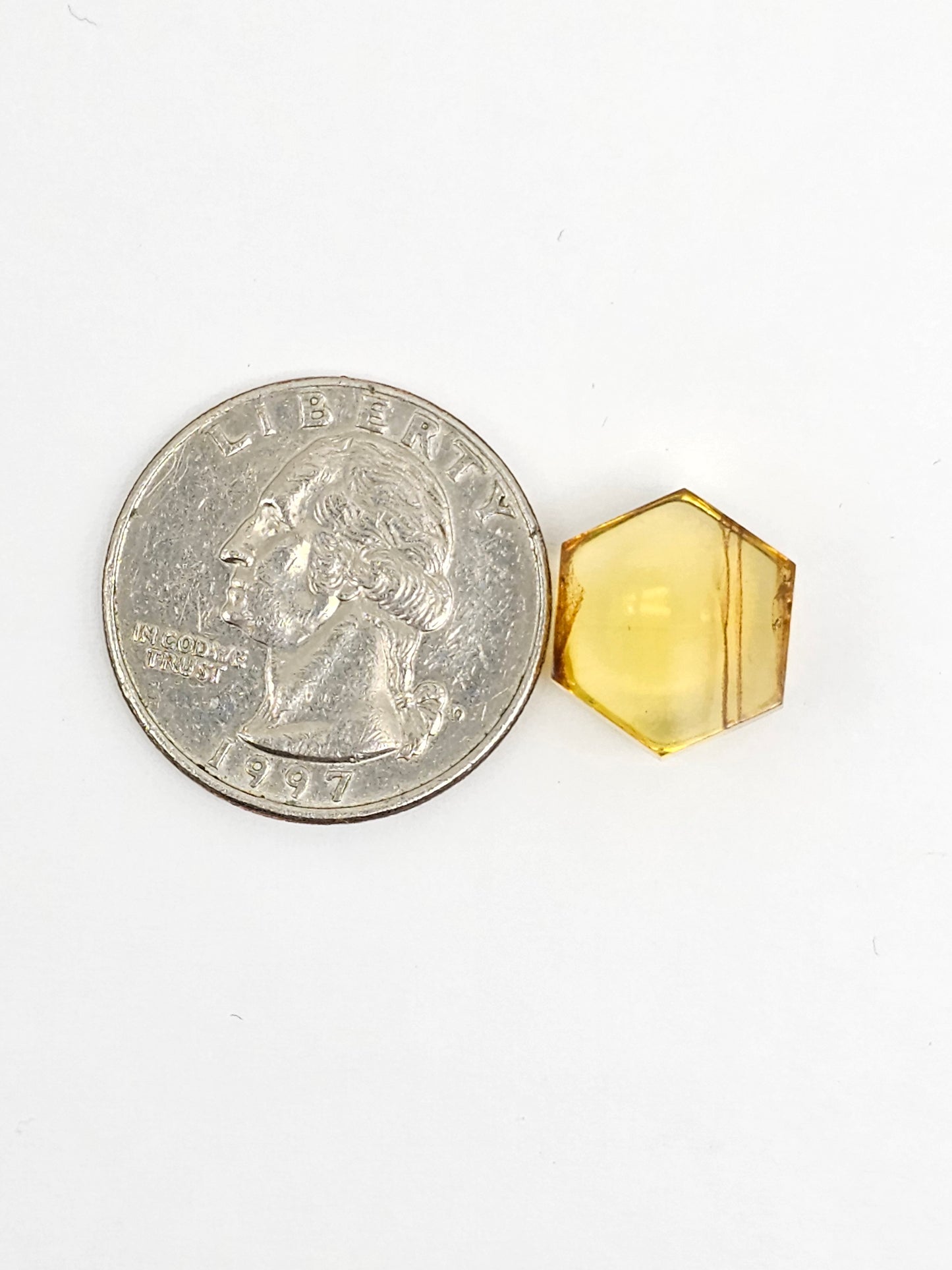 Amber Hexagon Cabochon
