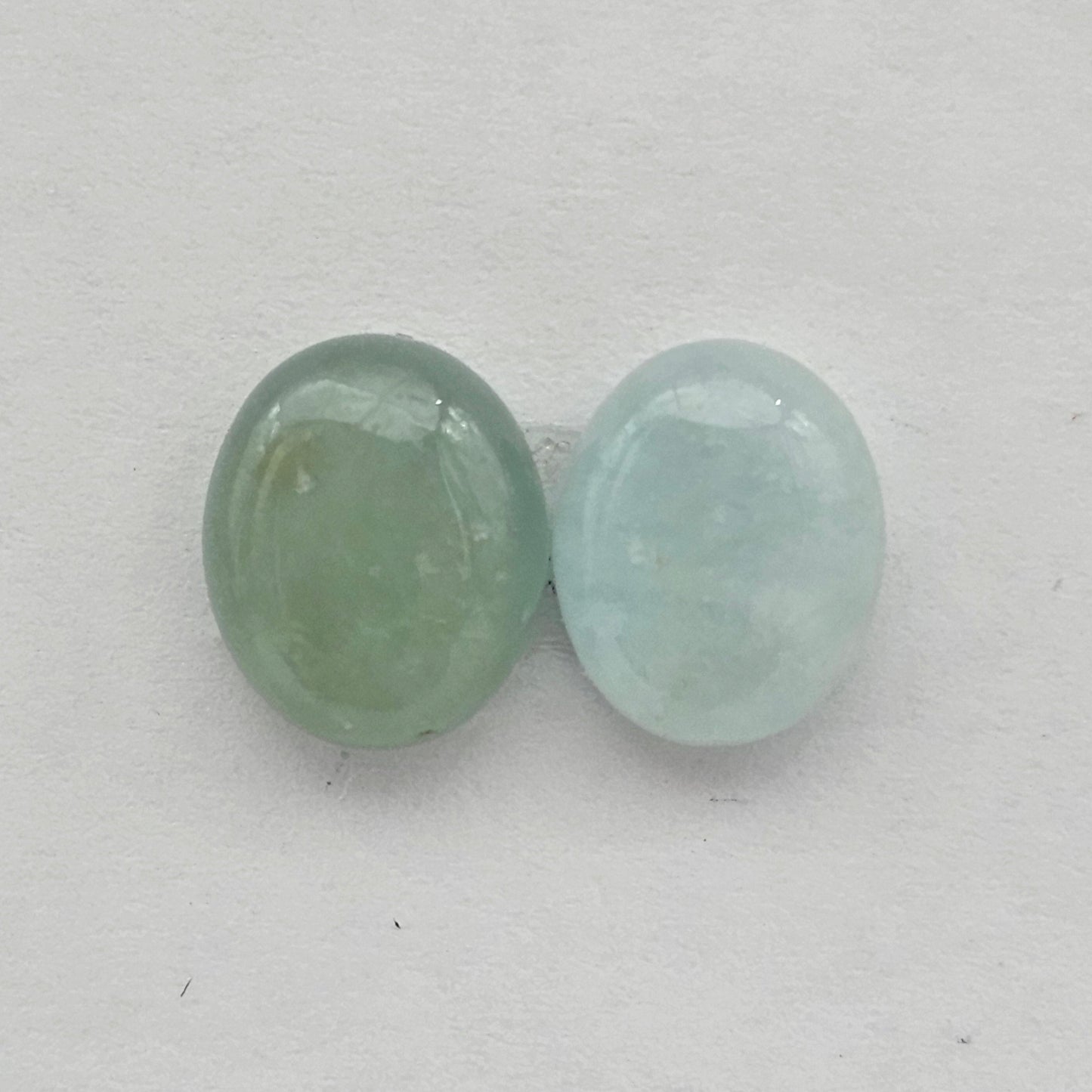 Aquamarine Silica Cabochon pair