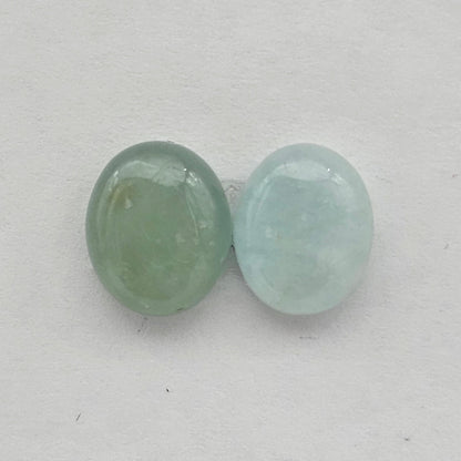 Aquamarine Silica Cabochon pair
