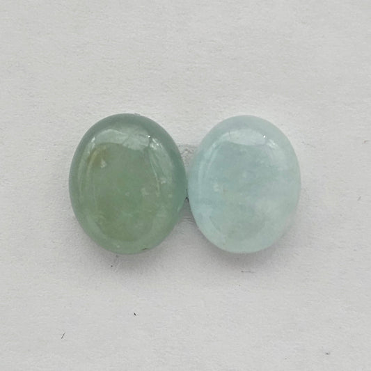 Aquamarine Silica Cabochon pair