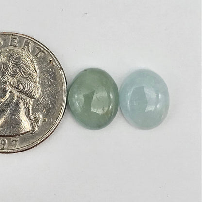 Aquamarine Silica Cabochon pair