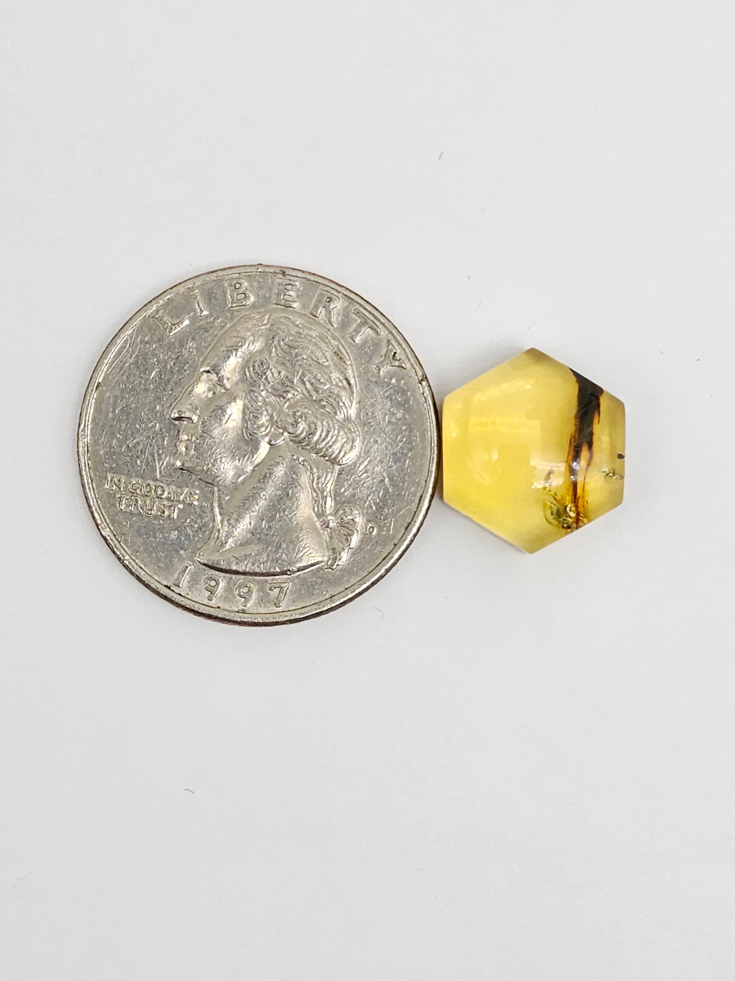 Amber Hexagon Cabochon