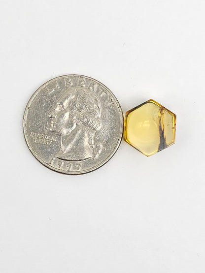 Amber Hexagon Cabochon