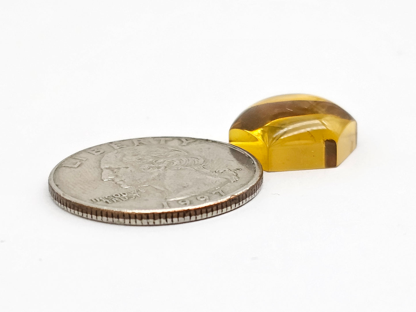 Amber Hexagon Cabochon