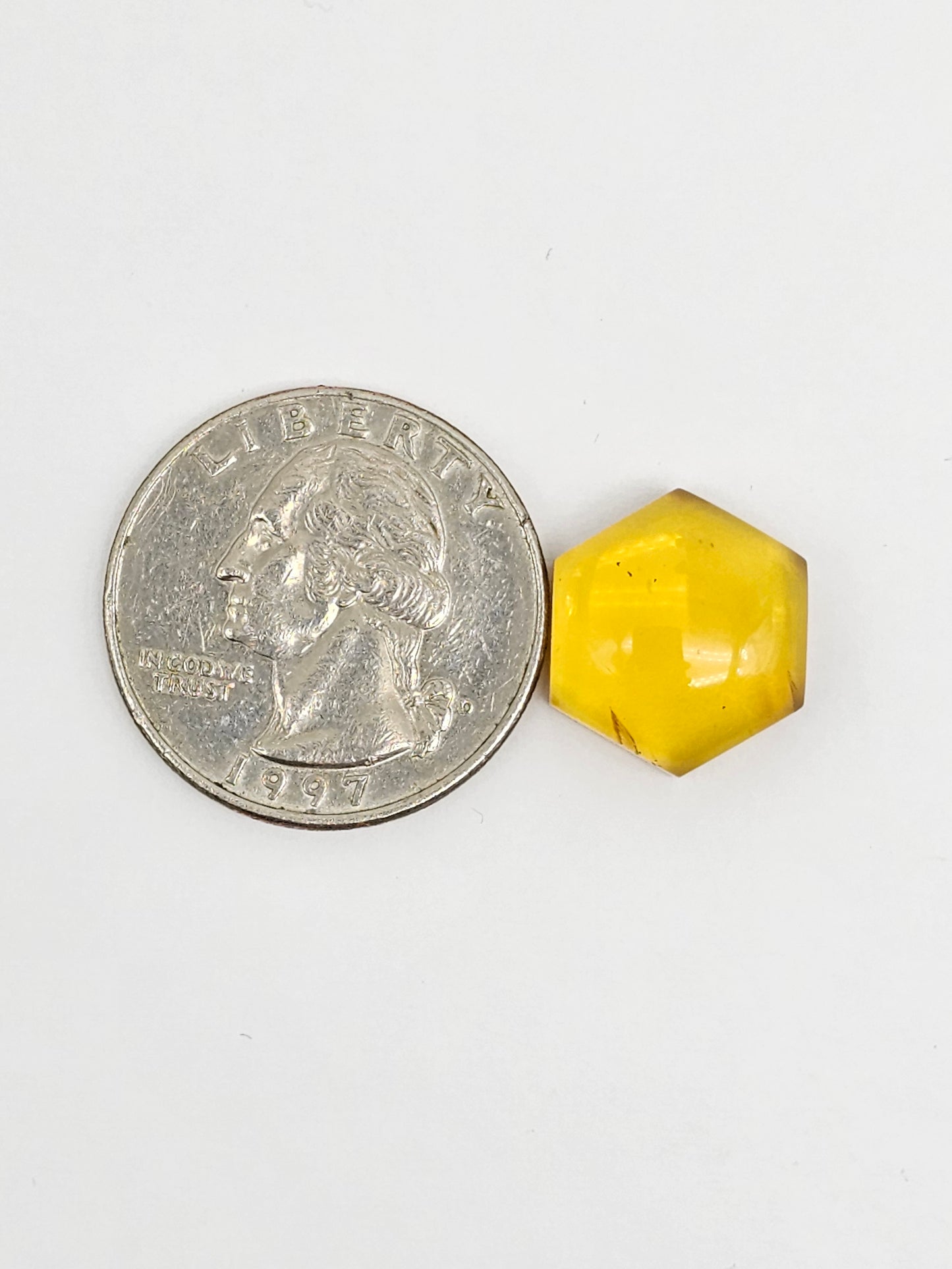Amber Hexagon Cabochon