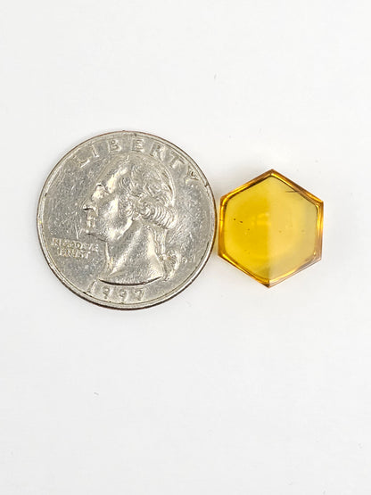 Amber Hexagon Cabochon