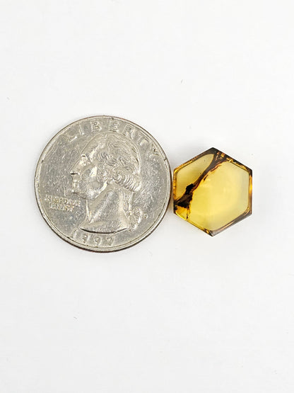 Amber Hexagon Cabochon