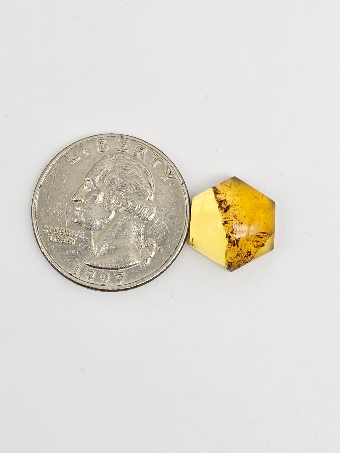 Amber Hexagon Cabochon