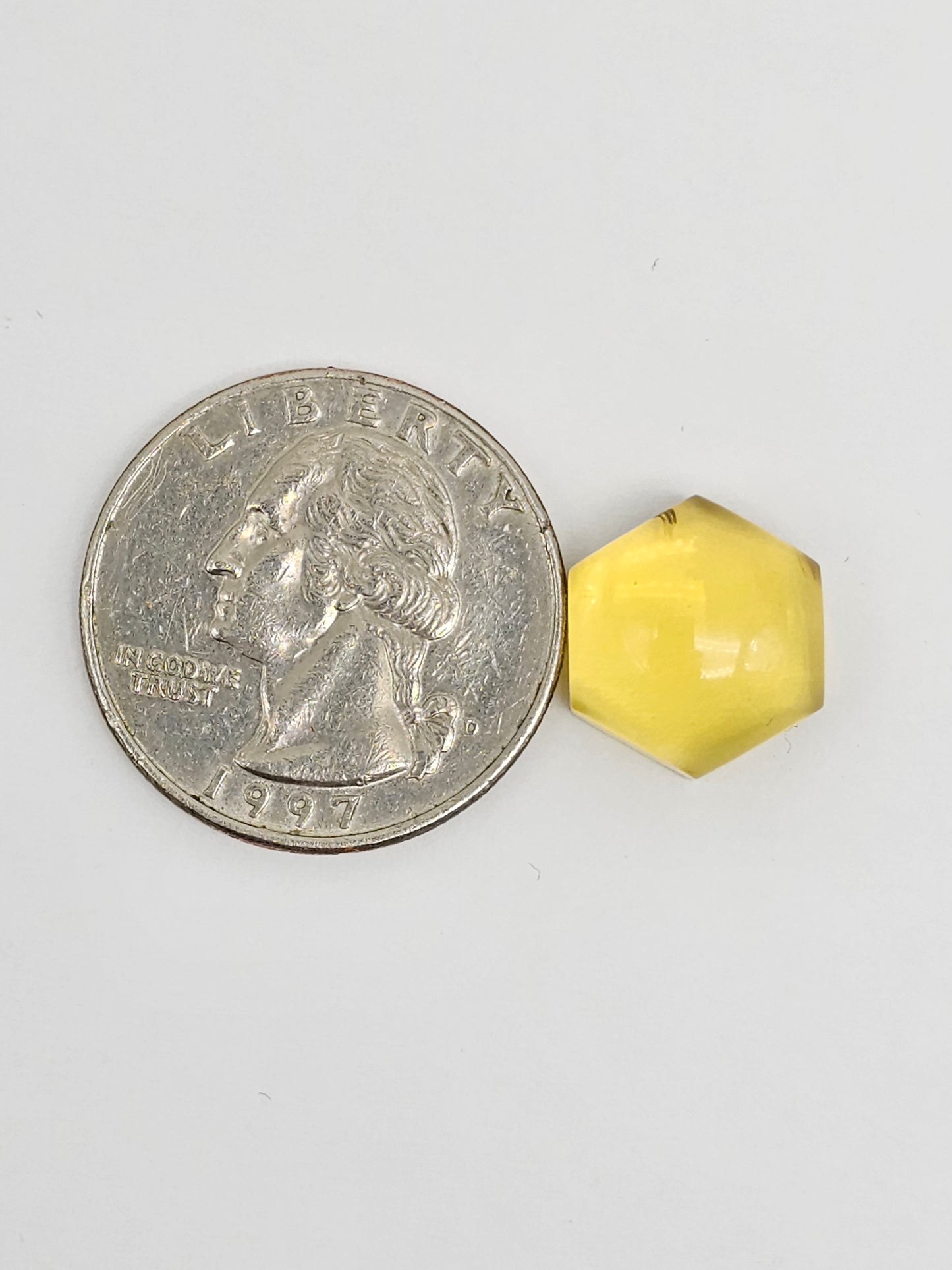 Amber Hexagon Cabochon