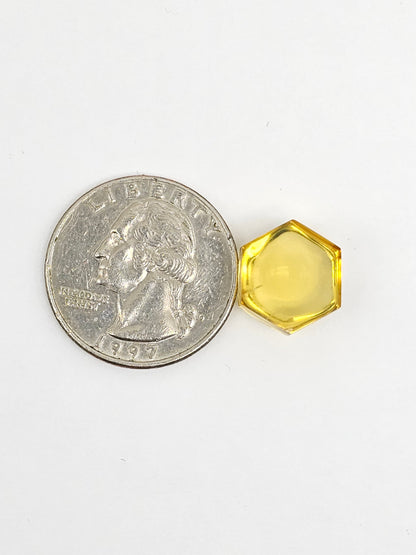 Amber Hexagon Cabochon