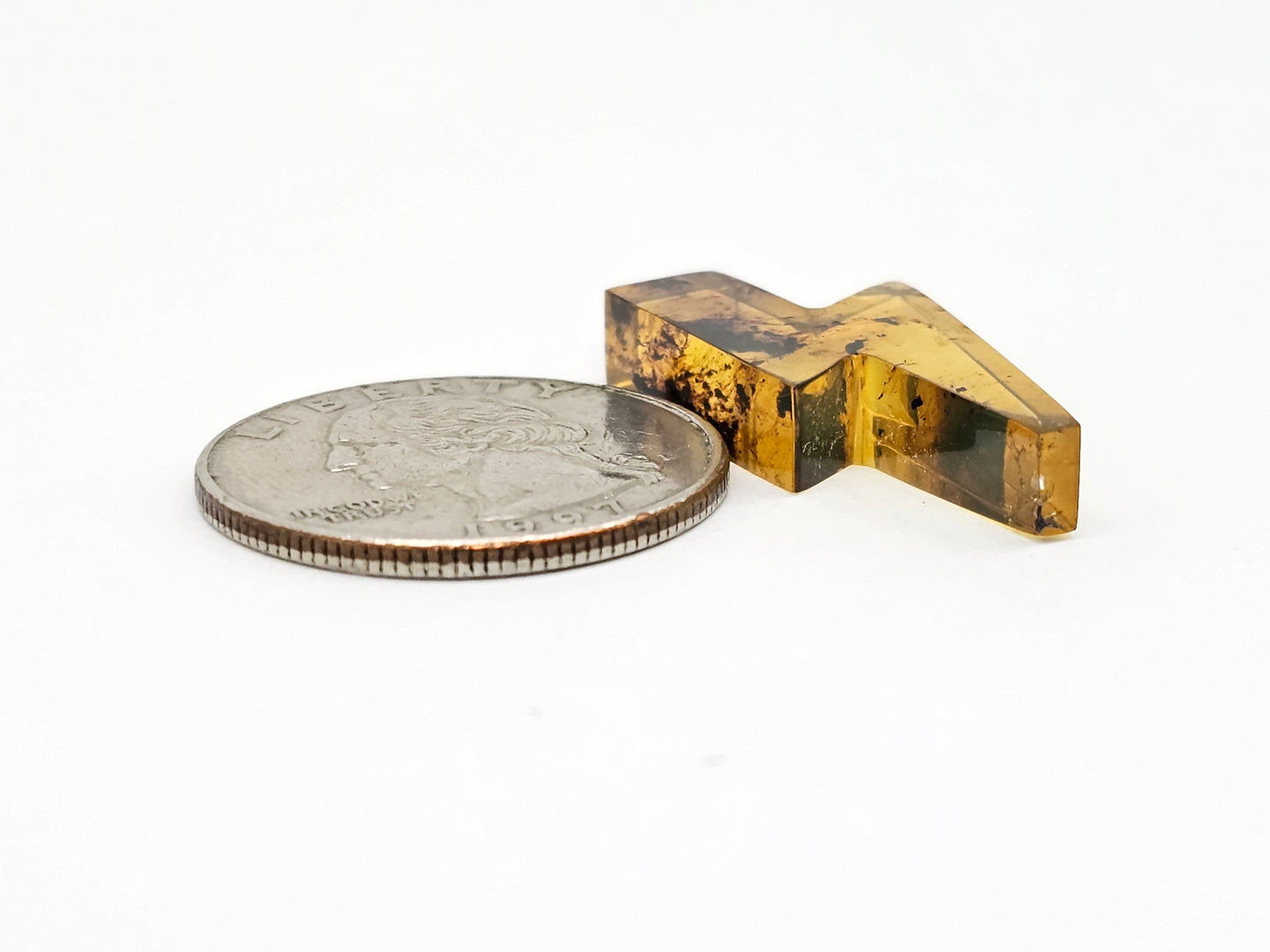 Amber Lightning Bolt Cabochon