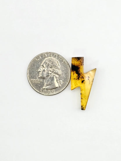 Amber Lightning Bolt Cabochon