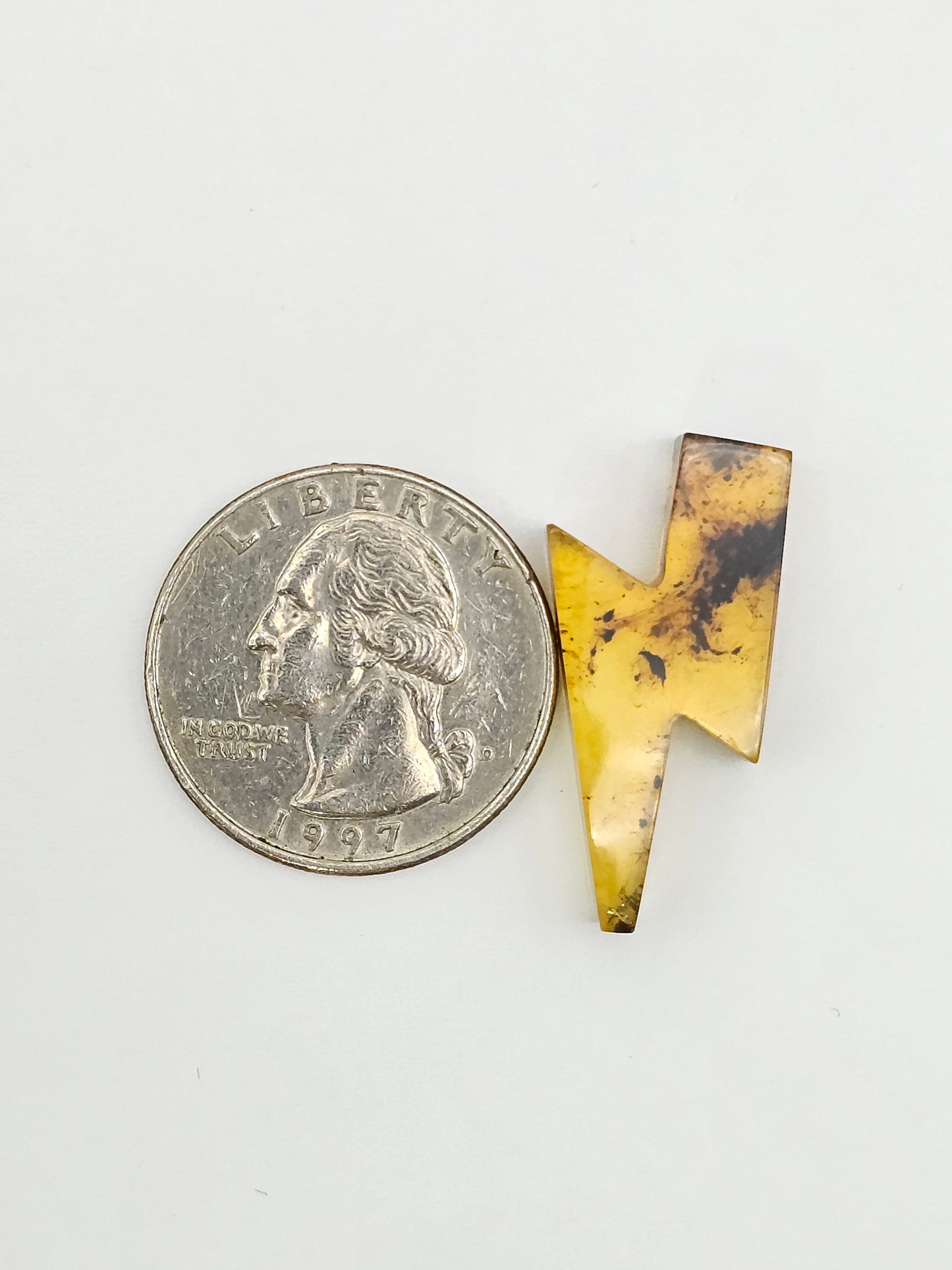 Amber Lightning Bolt Cabochon