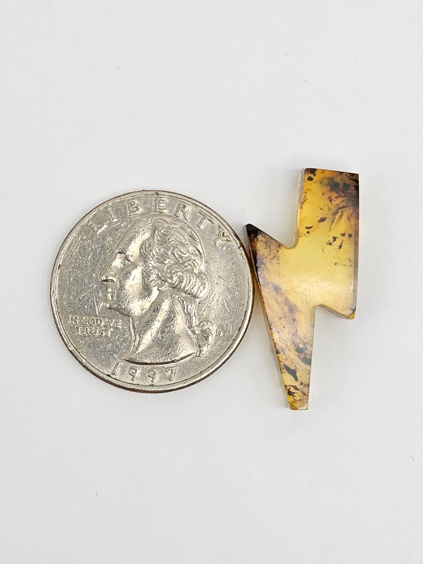 Amber Lightning Bolt Cabochon