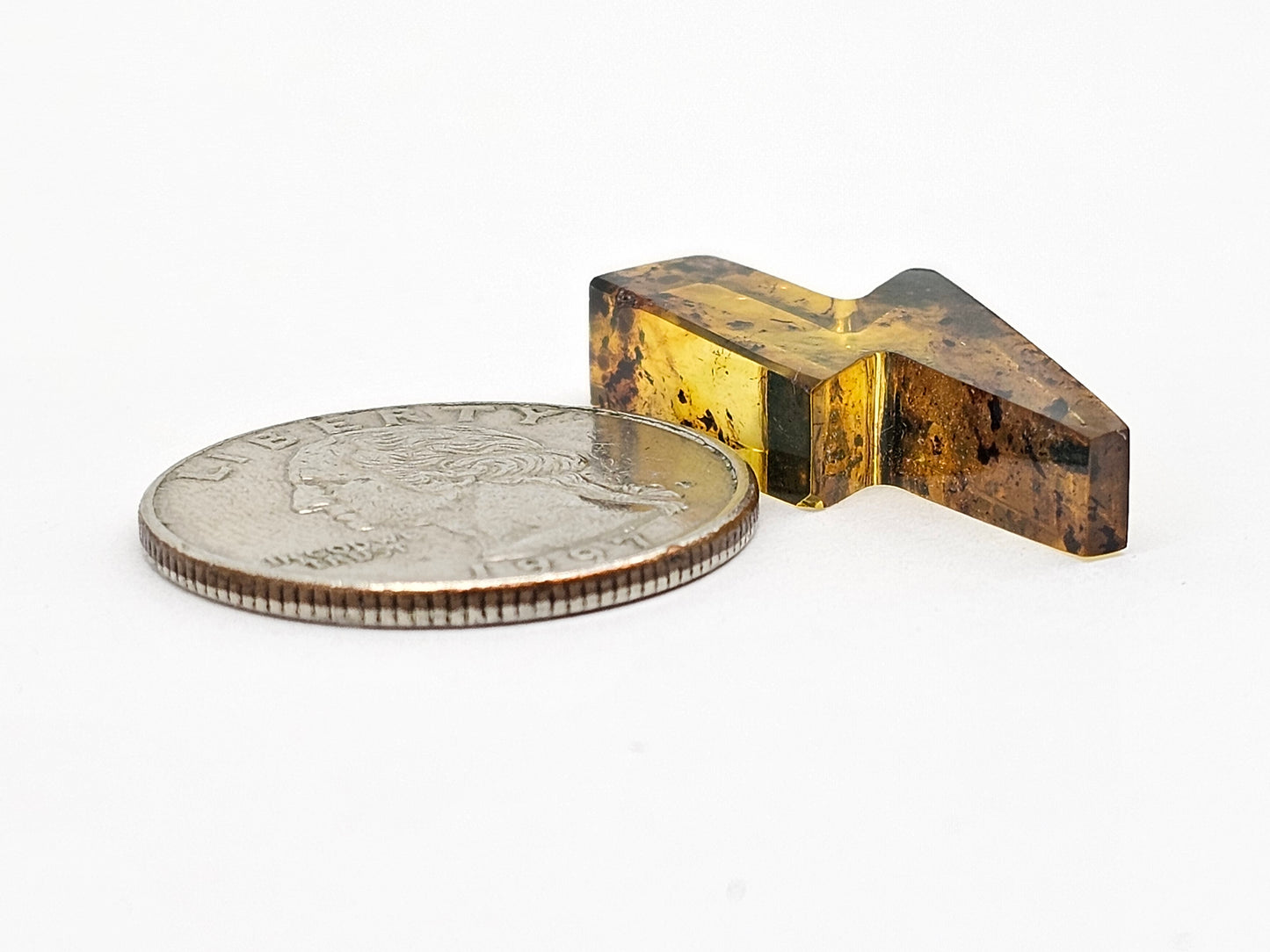 Amber Lightning Bolt Cabochon