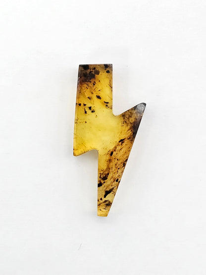 Amber Lightning Bolt Cabochon