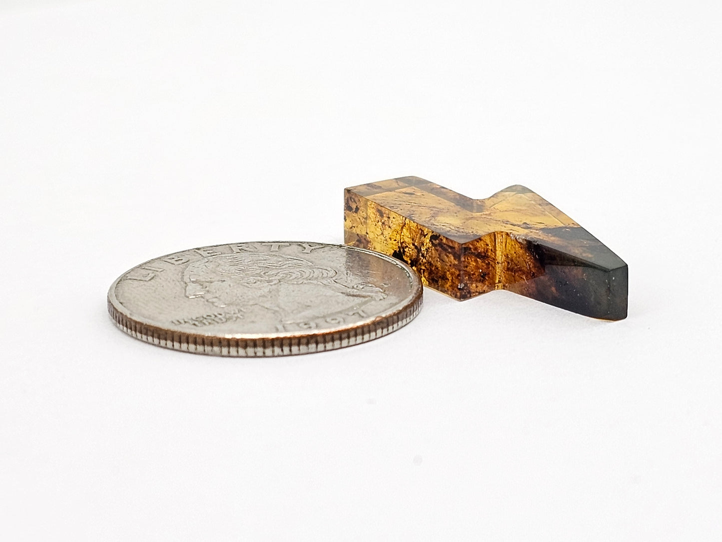 Amber Lightning Bolt Cabochon