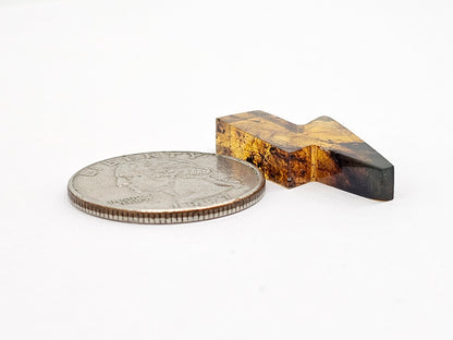 Amber Lightning Bolt Cabochon