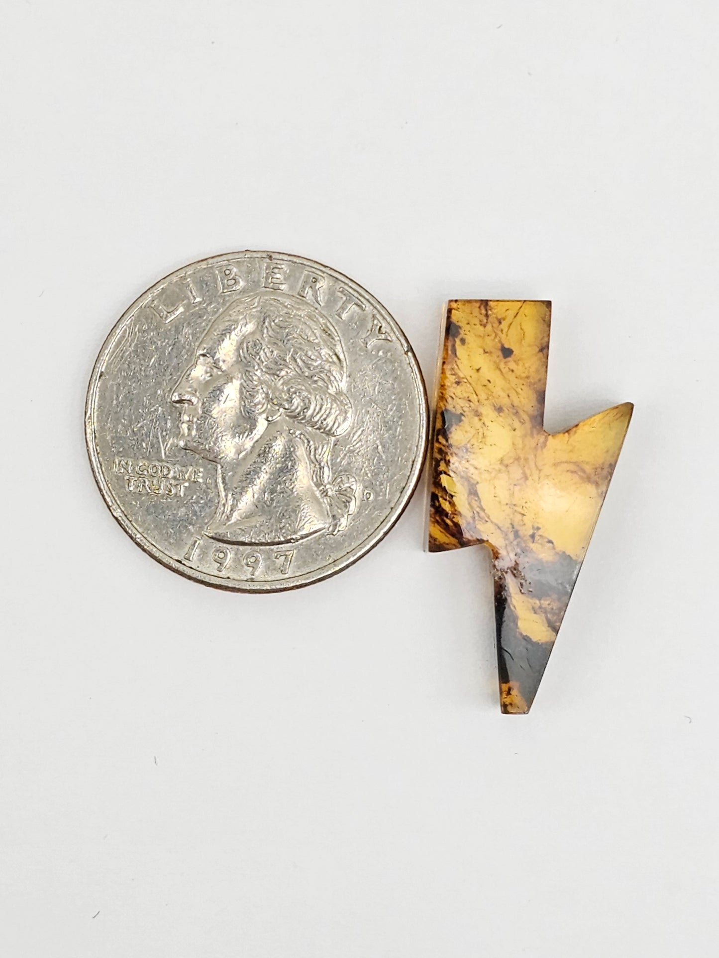 Amber Lightning Bolt Cabochon