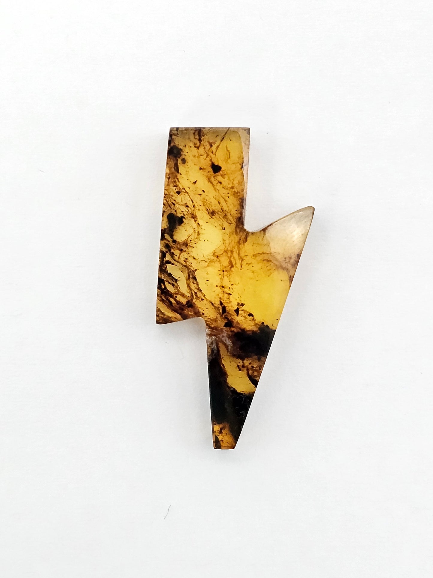 Amber Lightning Bolt Cabochon