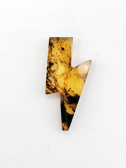 Amber Lightning Bolt Cabochon