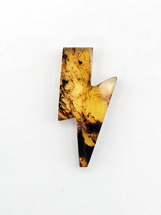 Amber Lightning Bolt Cabochon