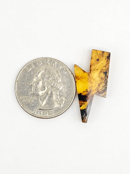 Amber Lightning Bolt Cabochon
