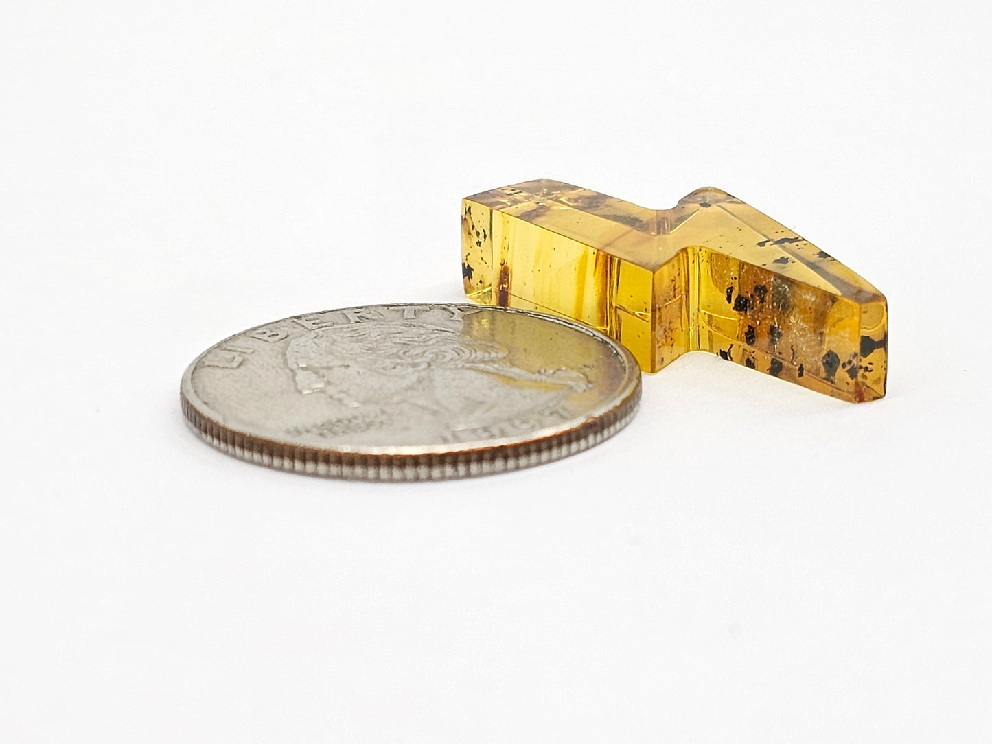 Amber Lightning Bolt Cabochon