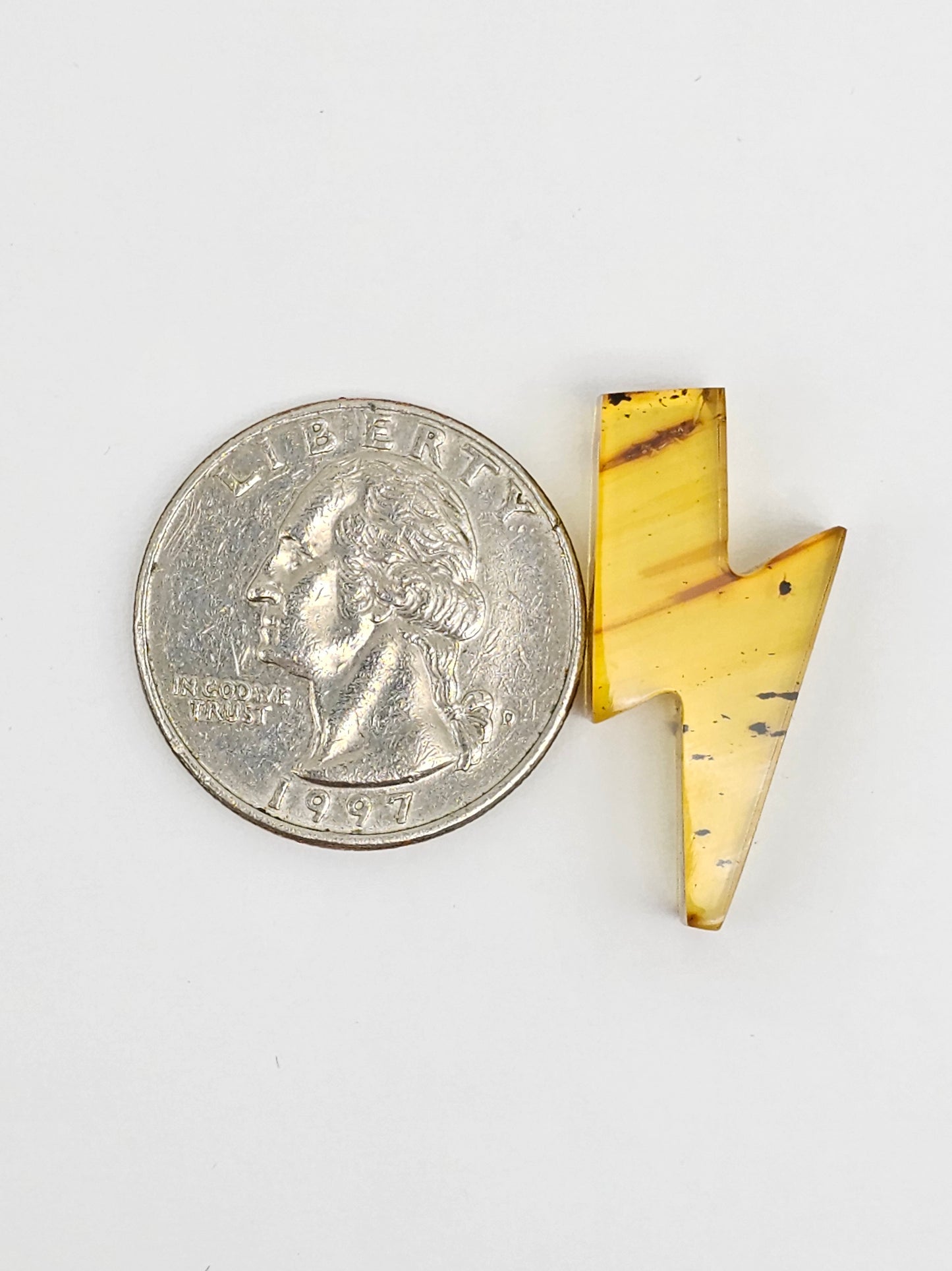 Amber Lightning Bolt Cabochon