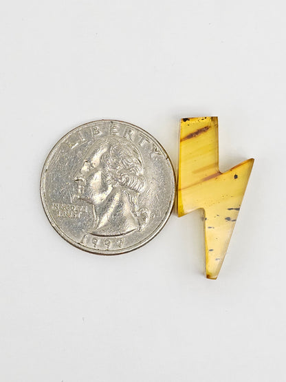 Amber Lightning Bolt Cabochon