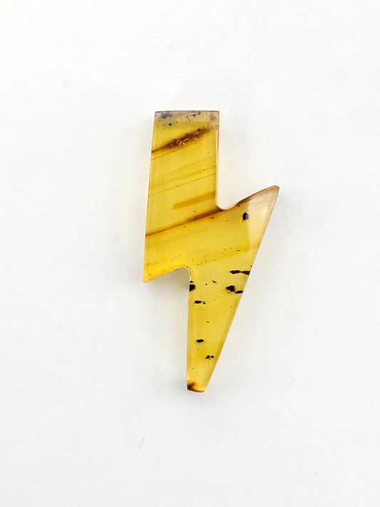 Amber Lightning Bolt Cabochon