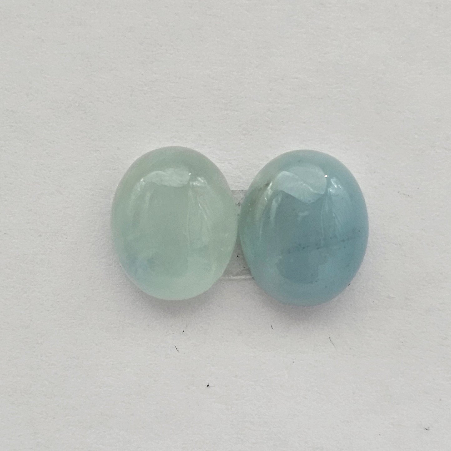 Aquamarine Silica Cabochon pair