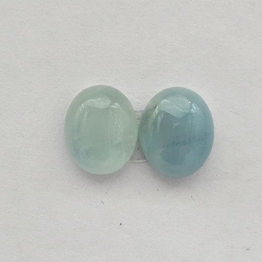 Aquamarine Silica Cabochon pair