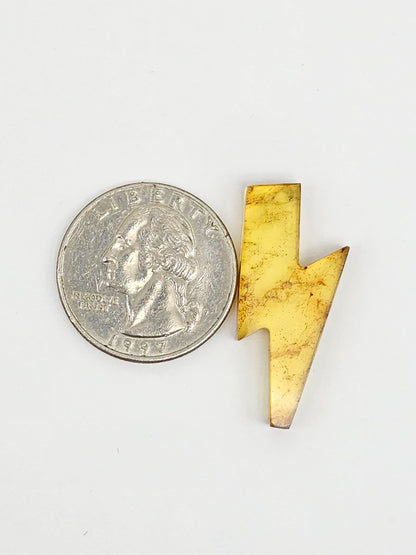 Amber Lightning Bolt Cabochon