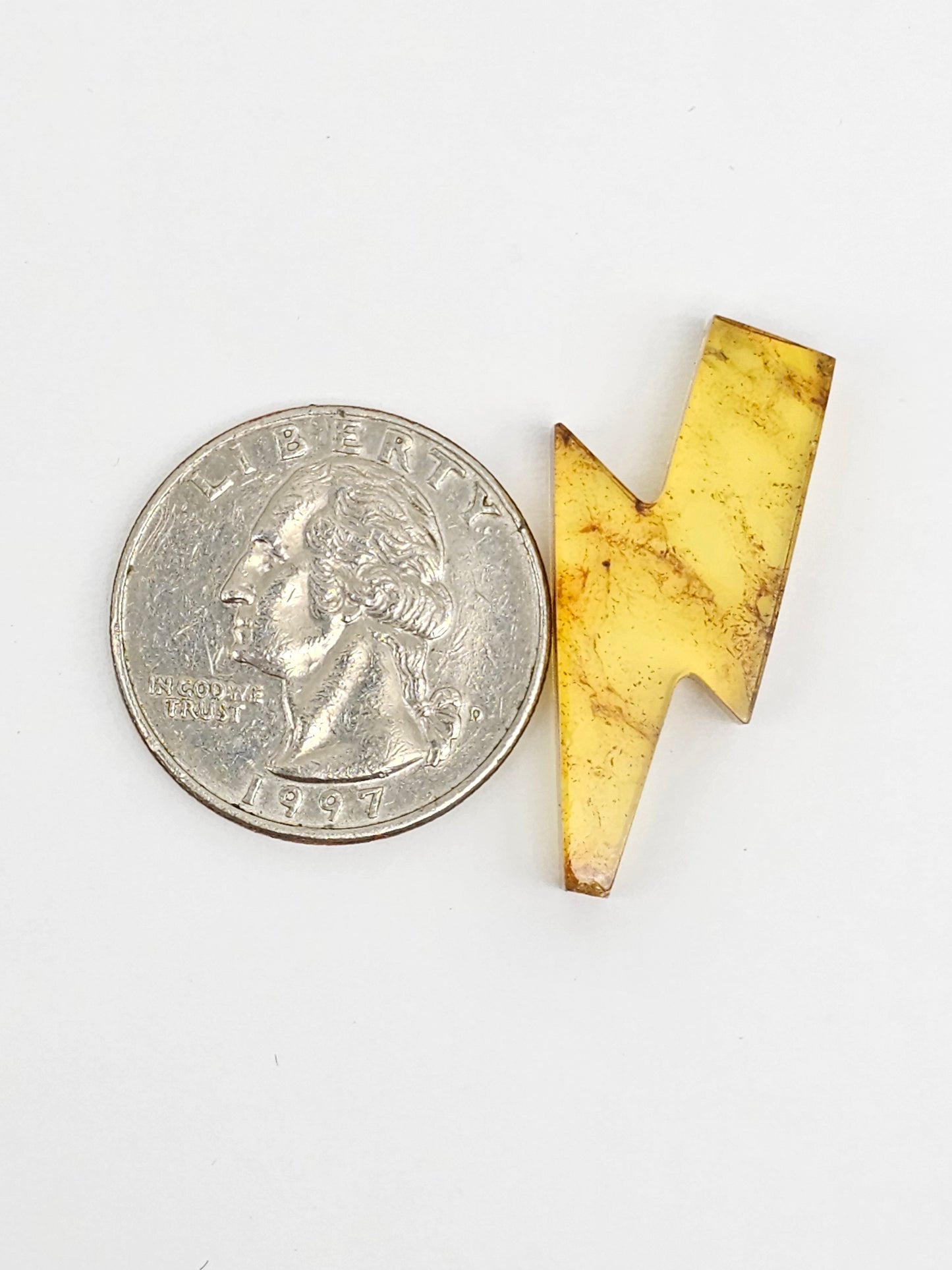 Amber Lightning Bolt Cabochon