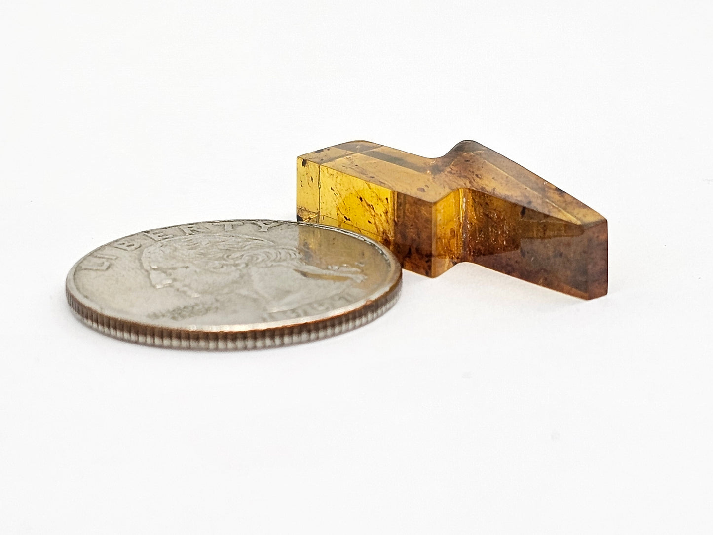 Amber Lightning Bolt Cabochon
