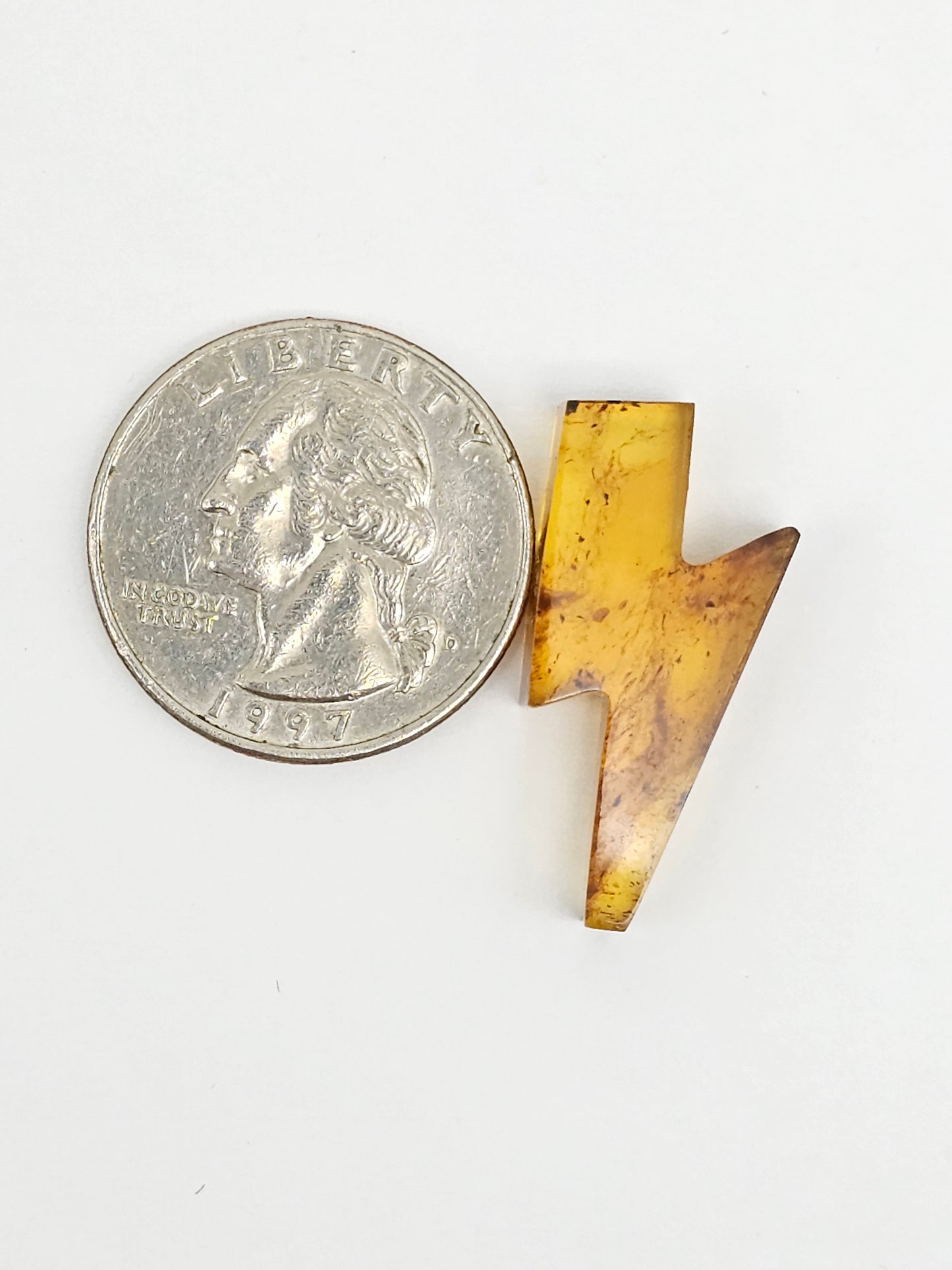 Amber Lightning Bolt Cabochon