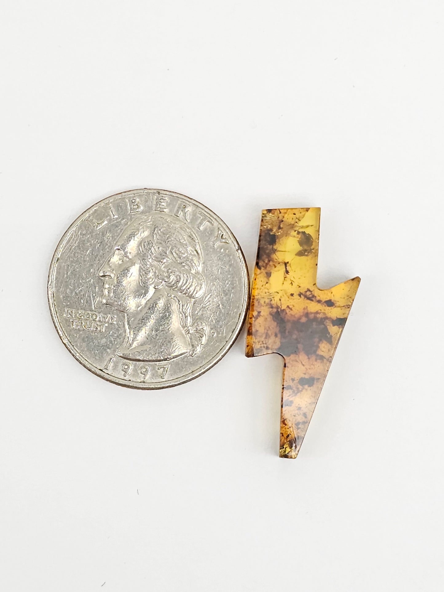 Amber Lightning Bolt Cabochon