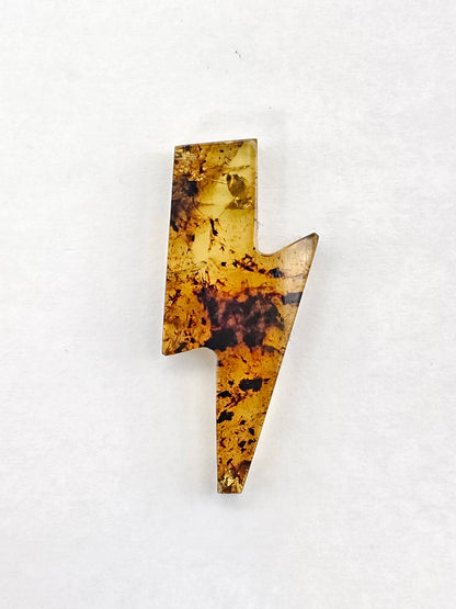 Amber Lightning Bolt Cabochon