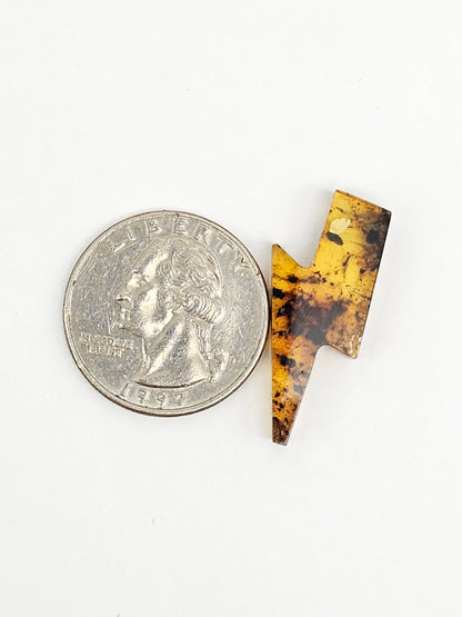 Amber Lightning Bolt Cabochon