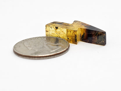 Amber Lightning Bolt Cabochon