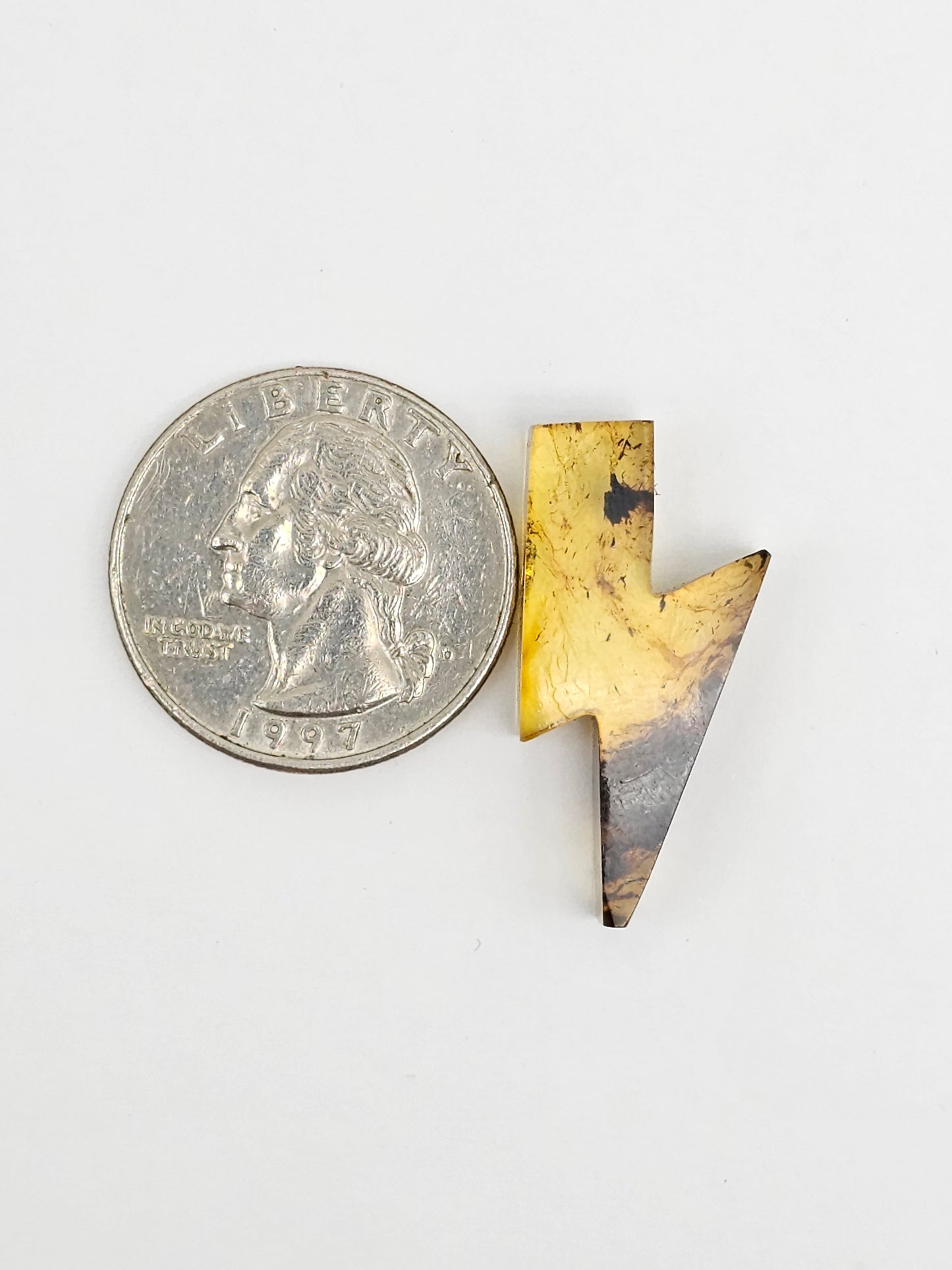 Amber Lightning Bolt Cabochon
