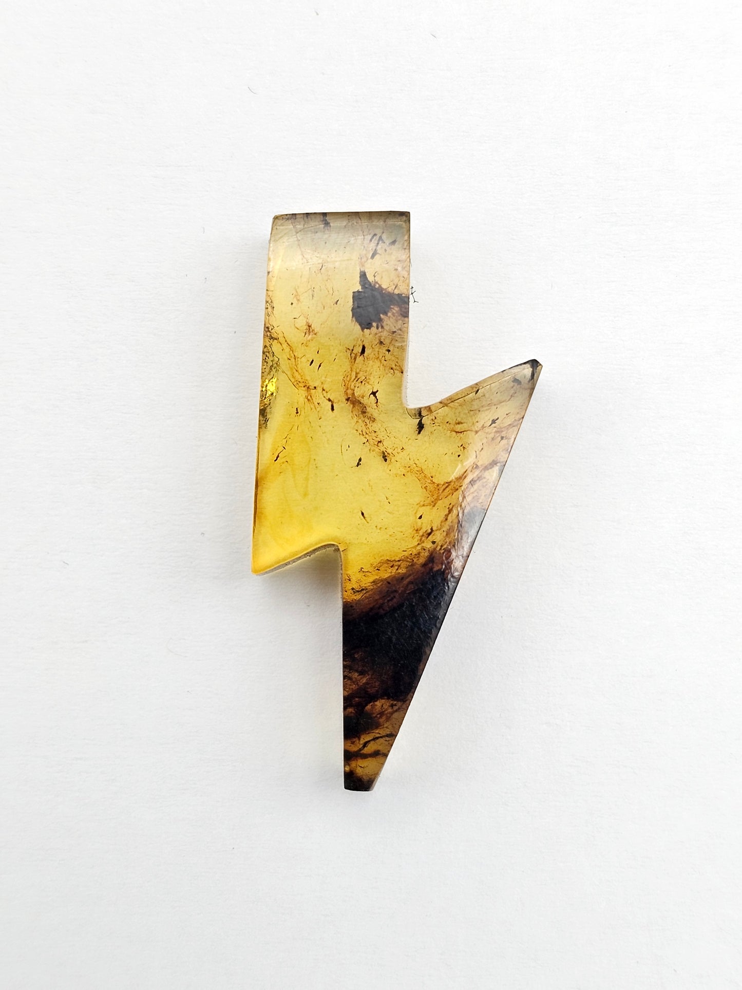 Amber Lightning Bolt Cabochon